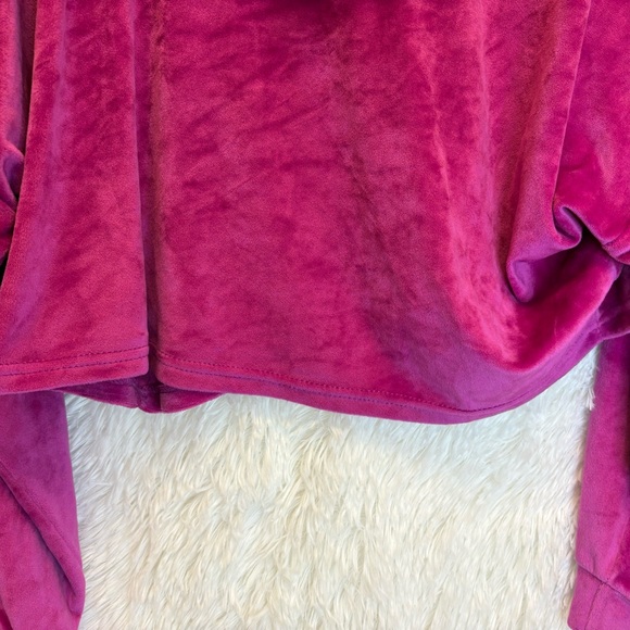 Juicy Couture Magenta Velour Hoodie | XL | Cropped Sleepwear 🩷💗✨ Y2K - Picture 14 of 16